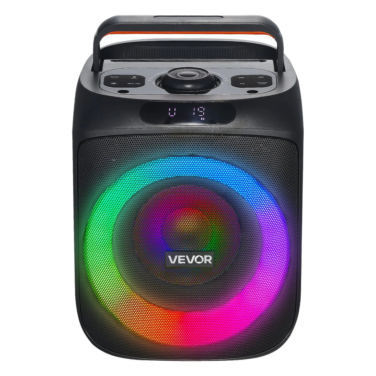 VEVOR karaoke sistēma 30 W ar 6,5″ Bluetooth skaļruni, 2 bezvadu mikrofoniem, LED un TWS, pārnēsājama