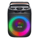 VEVOR karaoke sistēma pieaugušajiem, 30 W, 6.5'' pārnēsājamais Bluetooth skaļrunis ar 2 bezvadu mikrofoniem, LED apgaismojumu, TWS funkciju un rokturi; atbalsta micro TF karti, USB un AUX