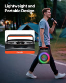 VEVOR karaoke sistēma pieaugušajiem, 30 W, 6.5'' pārnēsājamais Bluetooth skaļrunis ar 2 bezvadu mikrofoniem, LED apgaismojumu, TWS funkciju un rokturi; atbalsta micro TF karti, USB un AUX