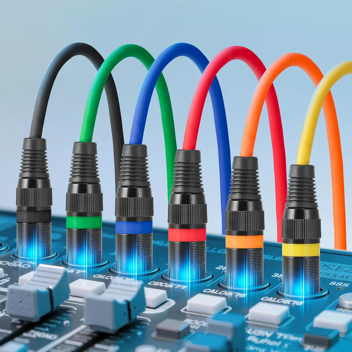 VEVOR XLR Cable 6.1 m, 6 pcs, Shielded Balanced DMX 3-pin with Gold-plated Connectors