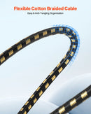 VEVOR XLR kabelis 7,62 m, 6 gab., ekranēts balansētais DMX 3 kontaktu vīriešu–sieviešu mikrofona kabelis ar zeltītiem kontaktiem, piemērots skatuves apgaismojumam, mikrofoniem, pastiprinātājiem, mikseriem un skaļruņu sistēmām