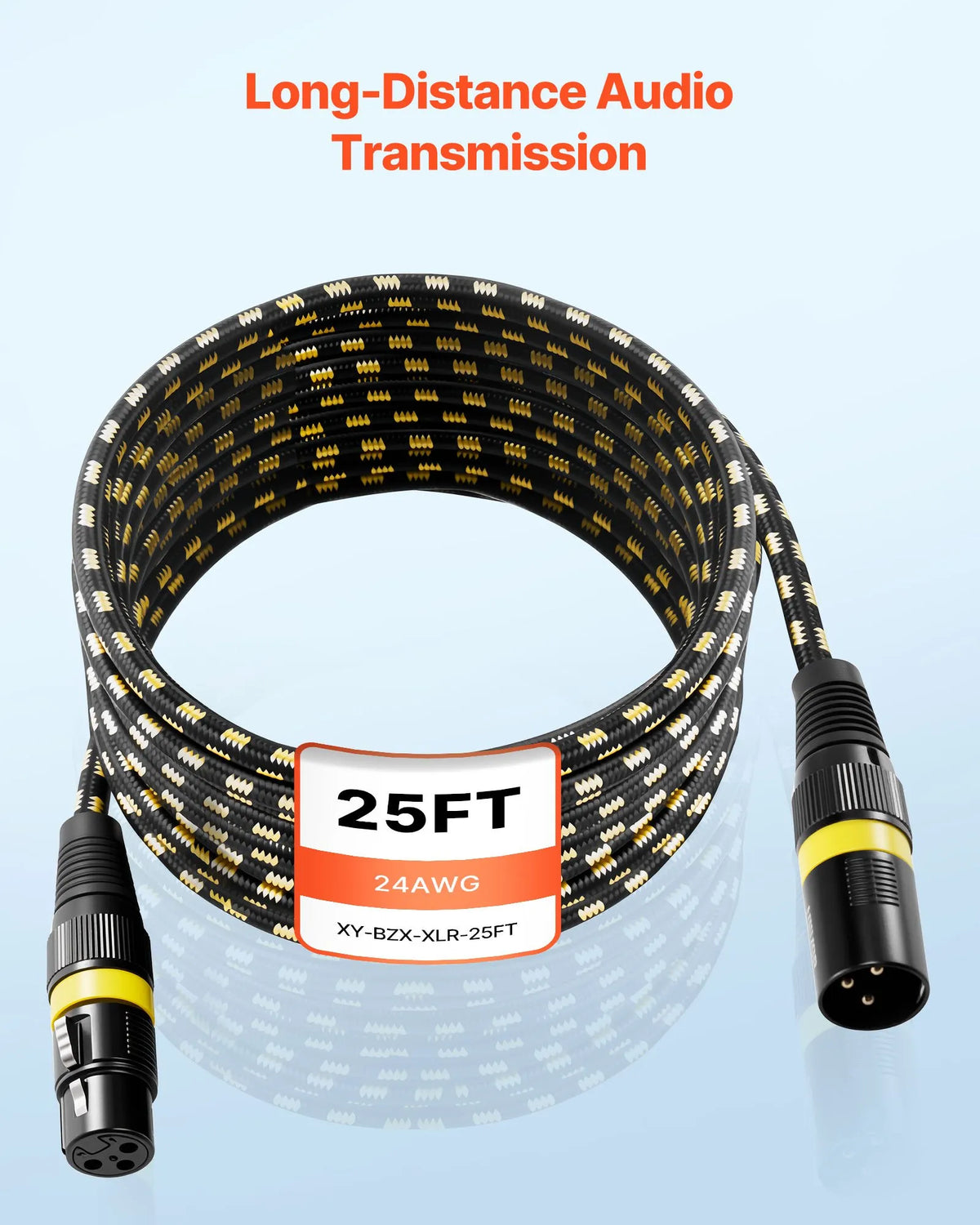 VEVOR XLR Cable 7.62 m, 6 pcs, Shielded Balanced DMX 3-pin with Gold-plated Connectors