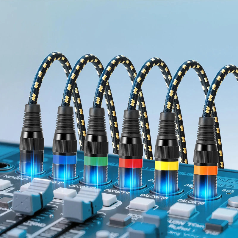 VEVOR XLR kabelis 7,62 m, 6 gab., ekranēts balansētais DMX 3 kontaktu vīriešu–sieviešu mikrofona kabelis ar zeltītiem kontaktiem, piemērots skatuves apgaismojumam, mikrofoniem, pastiprinātājiem, mikseriem un skaļruņu sistēmām