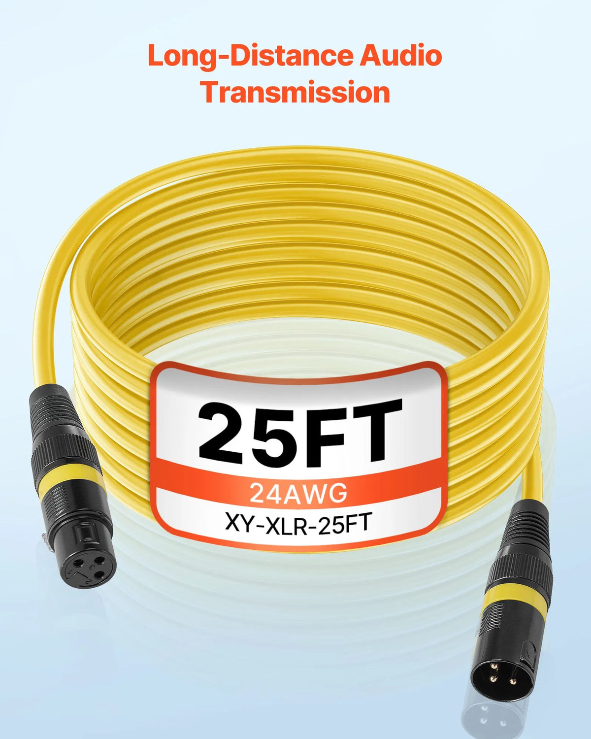 VEVOR XLR Cable 7.62 m, 4 pcs, Shielded Balanced DMX 3-pin with Gold-plated Contacts