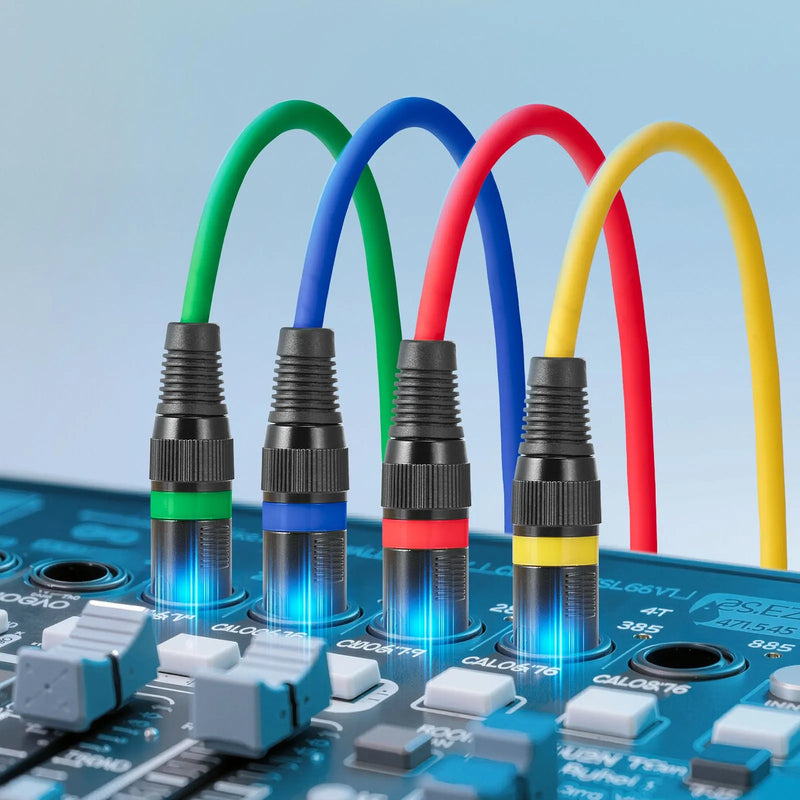 VEVOR XLR kabelis, 7,62 m, 4 gab., ekranēts balansēts DMX savienojums ar 3 kontaktu pozīciju zelta pārklājuma spraudņiem, piemērots mikrofonu, pastiprinātāju, mikseru un skatuves apgaismojuma sistēmām