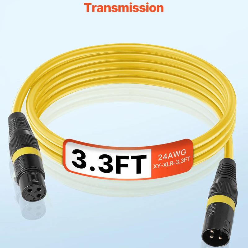 VEVOR 1 m XLR kabelis, 10 gab., ekranēti balansētie 3-pin XLR vīriešu–sieviešu mikrofona kabeļi ar zelta pārklājumu, piemēroti skatuves apgaismojumam, mikrofoniem, pastiprinātājiem, mikseriem un skaļruņu sistēmām