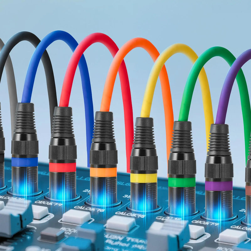 VEVOR 1 m XLR kabelis, 10 gab., ekranēti balansētie 3-pin XLR vīriešu–sieviešu mikrofona kabeļi ar zelta pārklājumu, piemēroti skatuves apgaismojumam, mikrofoniem, pastiprinātājiem, mikseriem un skaļruņu sistēmām