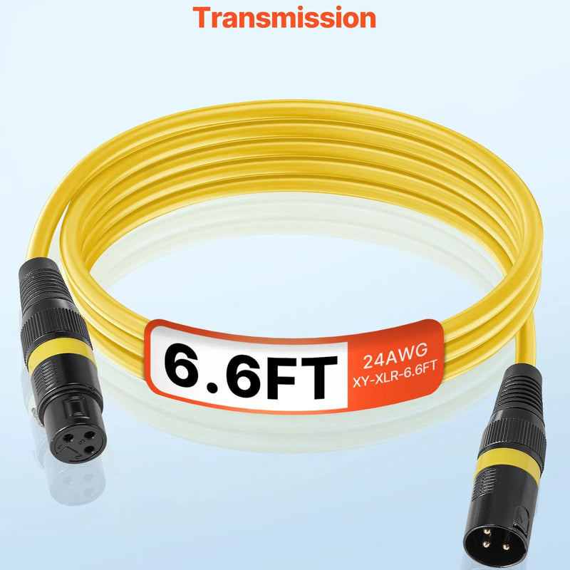 VEVOR 2 m XLR kabelis, 10 gab., ekranēti balansētie 3-pin XLR vīriešu–sieviešu mikrofona kabeļi ar zelta pārklājumu, piemēroti skatuves apgaismojumam, mikrofoniem, pastiprinātājiem, mikseriem un skaļruņu sistēmām