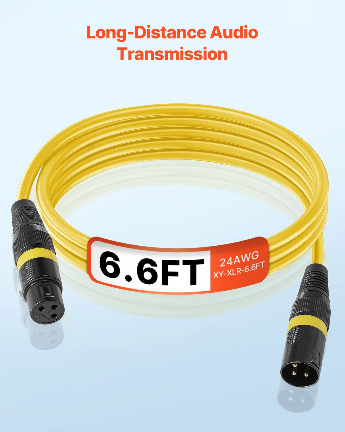 VEVOR XLR Cable 2 m, 10 pcs, Shielded Balanced 3-pin with Gold-plated Contacts