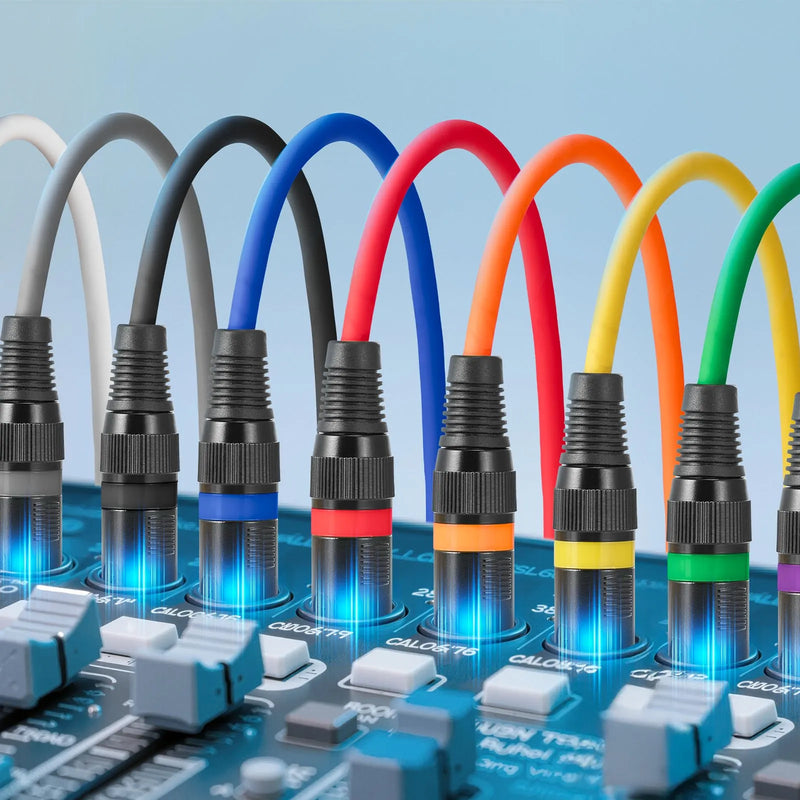 VEVOR 2 m XLR kabelis, 10 gab., ekranēti balansētie 3-pin XLR vīriešu–sieviešu mikrofona kabeļi ar zelta pārklājumu, piemēroti skatuves apgaismojumam, mikrofoniem, pastiprinātājiem, mikseriem un skaļruņu sistēmām