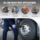 2,5 cm pneimatiskais triecienuzgriežņu atslēga 3698,45 Nm ar 2 rokturiem smagiem remontdarbiem