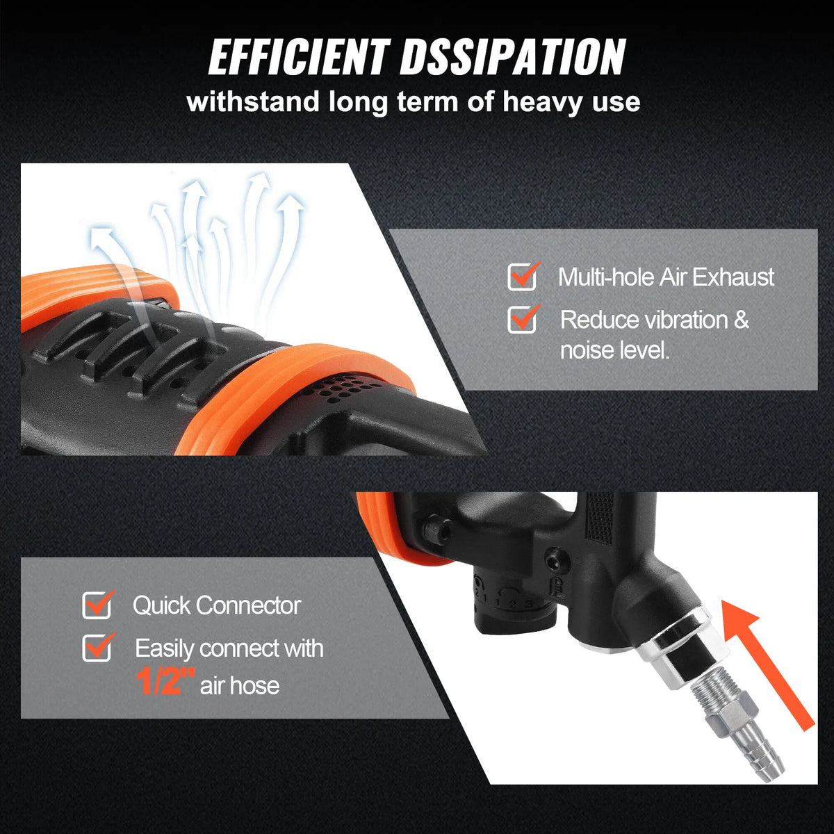 VEVOR Pneumatic Impact Wrench 1" (25 mm), 7016 Nm, with 200 mm Extended Shaft, for Trucks and Buses