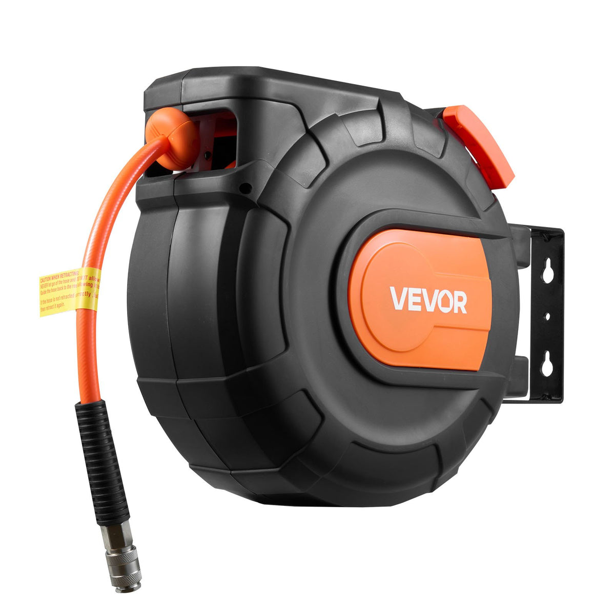 VEVOR Automatic Retractable Air Hose Reel, 15 m × 9.5 mm PVC Air Hose, Max Pressure 20.7 bar, Enclosed Air Compressor Hose Reel with Auto Rewind, 1 m Supply Hose, 180° Swivel Wall/Ceiling Mount for Garages and Workshops
