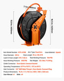 VEVOR automātiski uztinams gaisa šļūtenes rullis, 15 m × 9,5 mm hibrīda gaisa šļūtene, maks. spiediens 20,7 bar, auto-uztīšana gaisa kompresoram, 1,52 m pievades šļūtene, sienas/griestu montāža, pastiprināts tērauda dubultais kronšteins