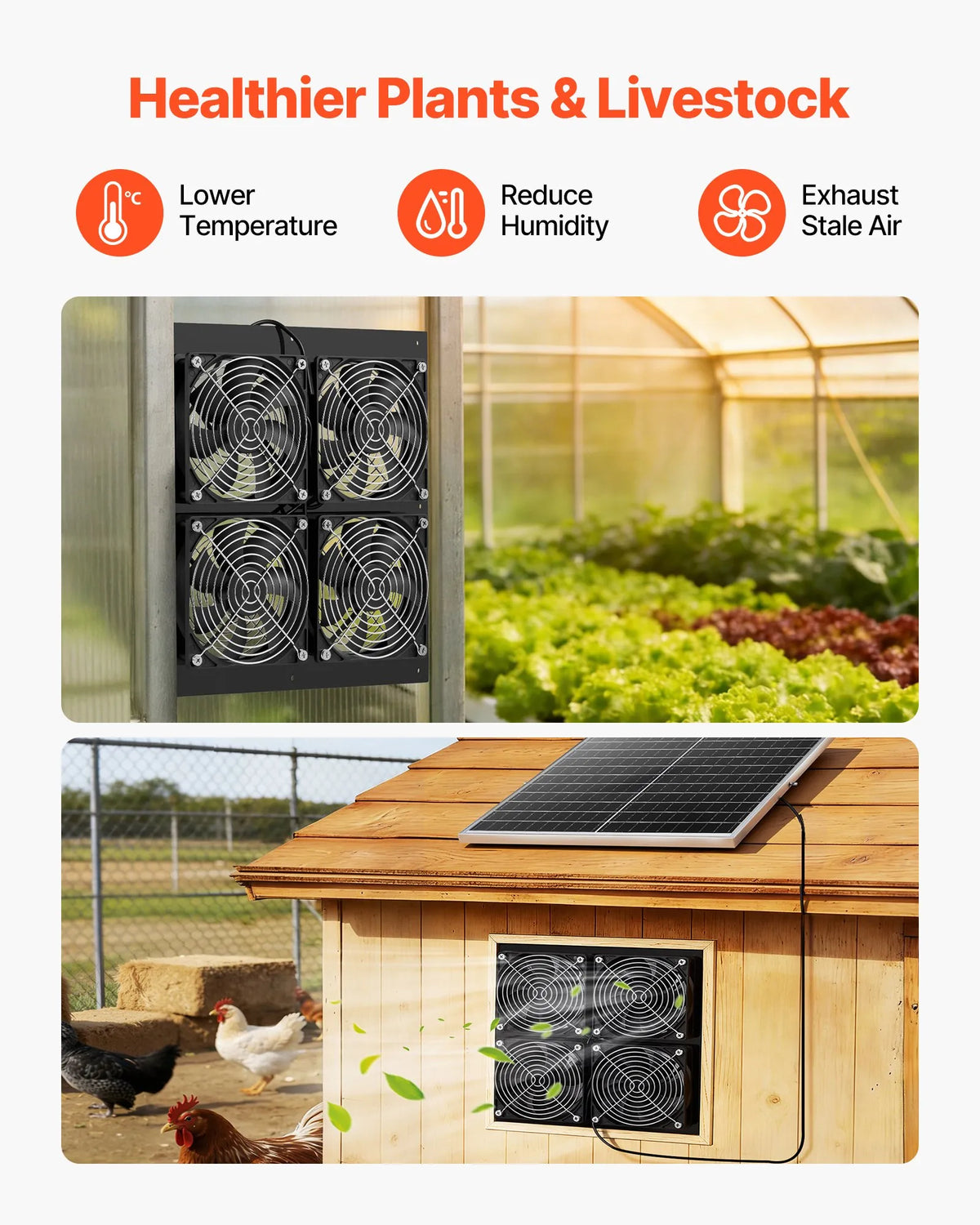 VEVOR saules enerģijas ventilators ar 25 W saules paneli un 4 ventilatoriem, regulējams paneļa leņķis, 2668 apgr./min, elastīga uzstādīšana, ātra gaisa apmaiņa siltumnīcām, audzēšanas teltīm un mājputnu novietnēm - ZEMLETES.LV