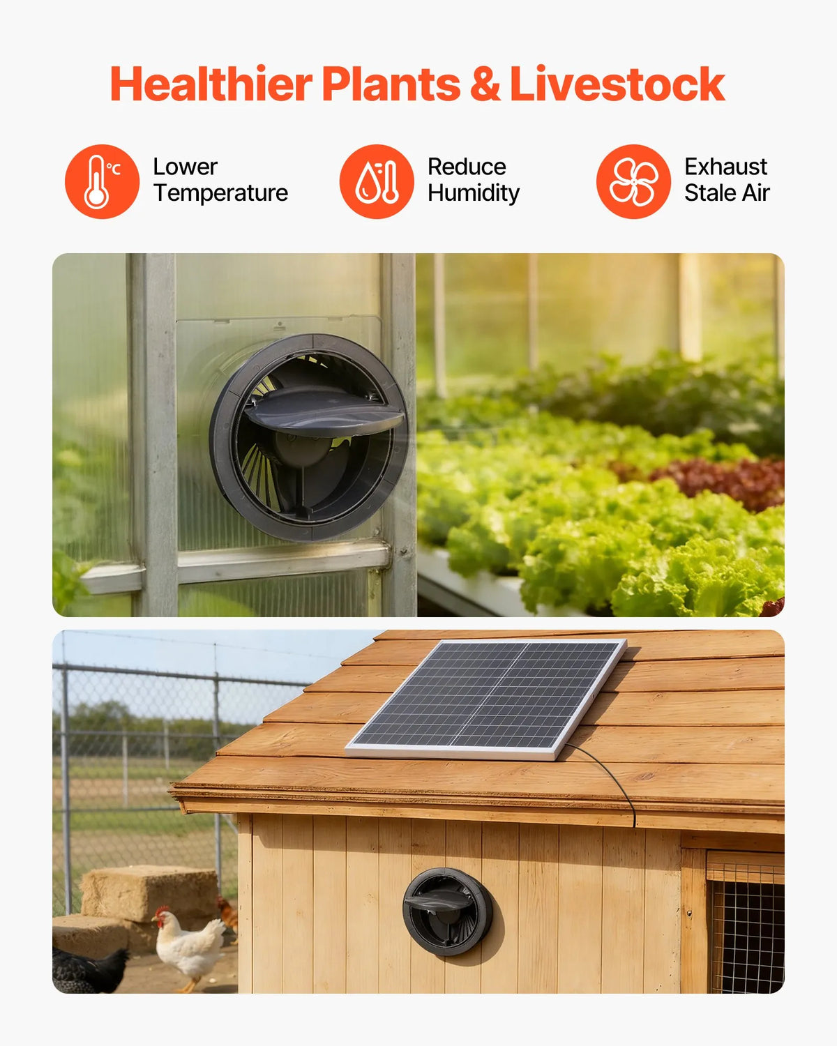 VEVOR saules paneļa ventilators 25 W ar 374 m³/h gaisa plūsmu, regulējams paneļa leņķis, 2030 apgr./min, elastīga uzstādīšana siltumnīcām, audzēšanas teltīm, vistu kūtīm un nojumēm - ZEMLETES.LV