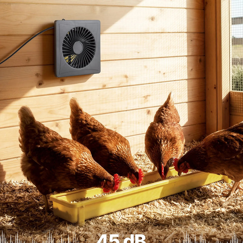 VEVOR saules paneļa ventilators 25 W ar 374 m³/h gaisa plūsmu, regulējams paneļa leņķis, 2030 apgr./min, elastīga uzstādīšana siltumnīcām, audzēšanas teltīm, vistu kūtīm un nojumēm - ZEMLETES.LV