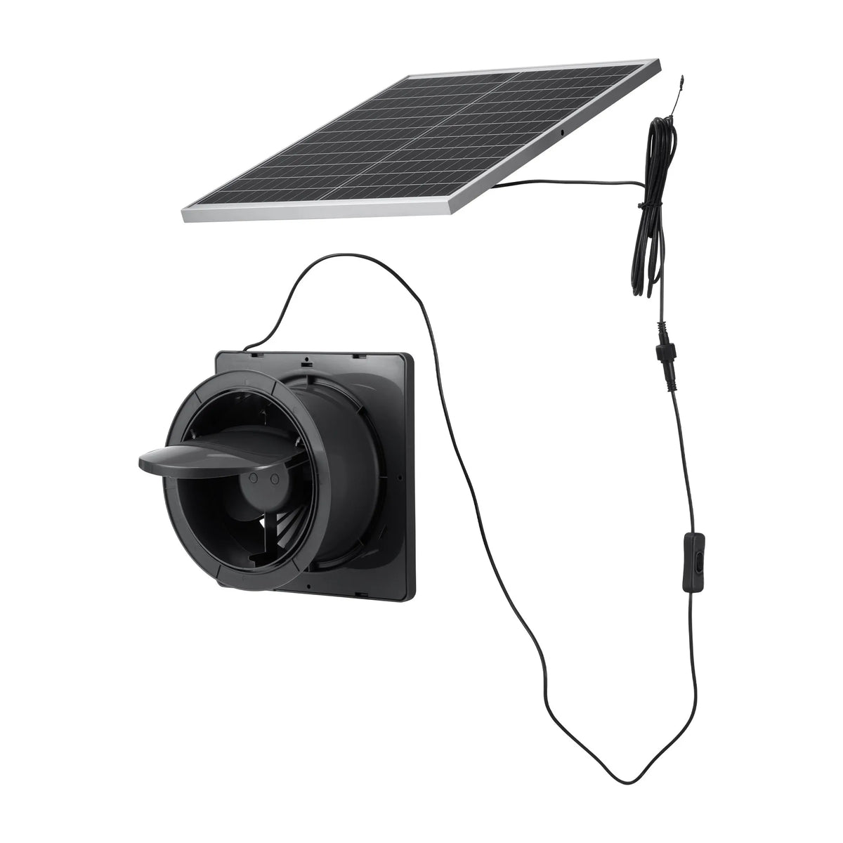 VEVOR saules paneļa ventilators 25 W ar 374 m³/h gaisa plūsmu, regulējams paneļa leņķis, 2030 apgr./min, elastīga uzstādīšana siltumnīcām, audzēšanas teltīm, vistu kūtīm un nojumēm - ZEMLETES.LV