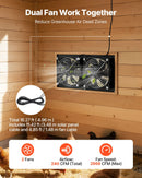 VEVOR saules enerģijas ventilators ar 15 W saules paneli un 2 ventilatoriem, regulējams paneļa leņķis, 2668 apgr./min, elastīga uzstādīšana, ātra gaisa apmaiņa siltumnīcām, audzēšanas teltīm un mājputnu novietnēm - ZEMLETES.LV