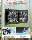 VEVOR saules enerģijas ventilators ar 15 W saules paneli un 2 ventilatoriem, regulējams paneļa leņķis, 2668 apgr./min, elastīga uzstādīšana, ātra gaisa apmaiņa siltumnīcām, audzēšanas teltīm un mājputnu novietnēm - ZEMLETES.LV