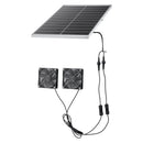 VEVOR saules paneļa ventilatoru komplekts 30 W ar 2 ventilatoriem, regulējams paneļa leņķis, 2668 apgr./min, elastīga uzstādīšana siltumnīcām, audzēšanas teltīm, vistu kūtīm un nojumēm - ZEMLETES.LV
