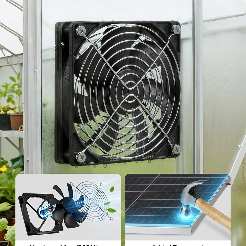 VEVOR saules paneļa ventilatoru komplekts 30 W ar 2 ventilatoriem, regulējams paneļa leņķis, 2668 apgr./min, elastīga uzstādīšana siltumnīcām, audzēšanas teltīm, vistu kūtīm un nojumēm - ZEMLETES.LV
