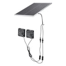 VEVOR saules paneļa ventilatoru komplekts 30 W ar 2 ventilatoriem, regulējams paneļa leņķis, 2668 apgr./min, elastīga uzstādīšana siltumnīcām, audzēšanas teltīm, vistu kūtīm un nojumēm - ZEMLETES.LV