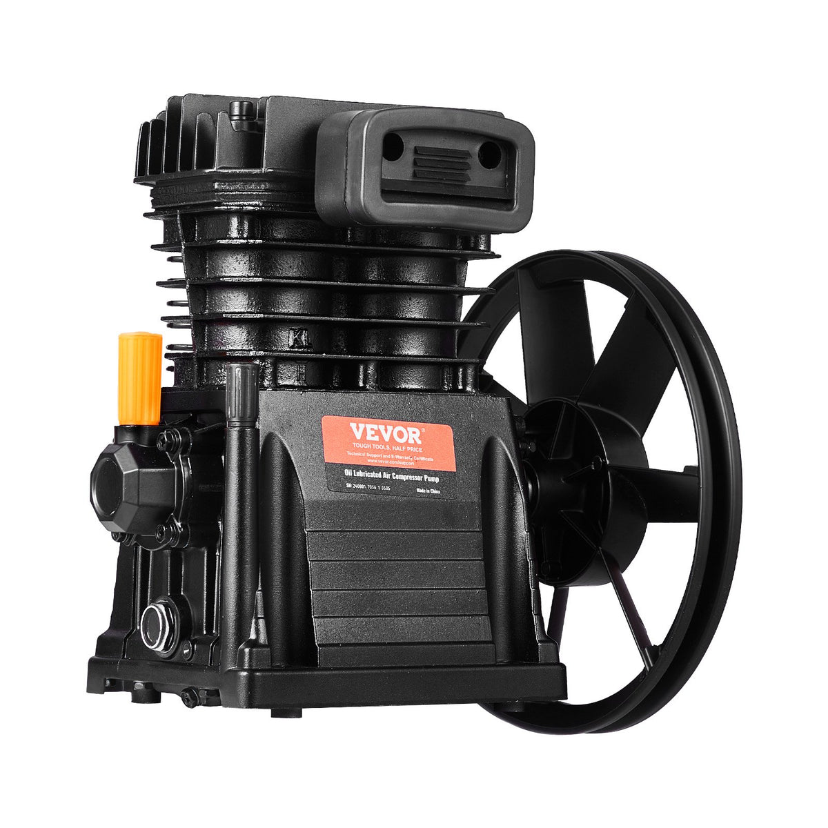 VEVOR Air Compressor Pump Head 3 HP, 5.8 CFM @ 90 PSI, Twin Cylinder Piston Type