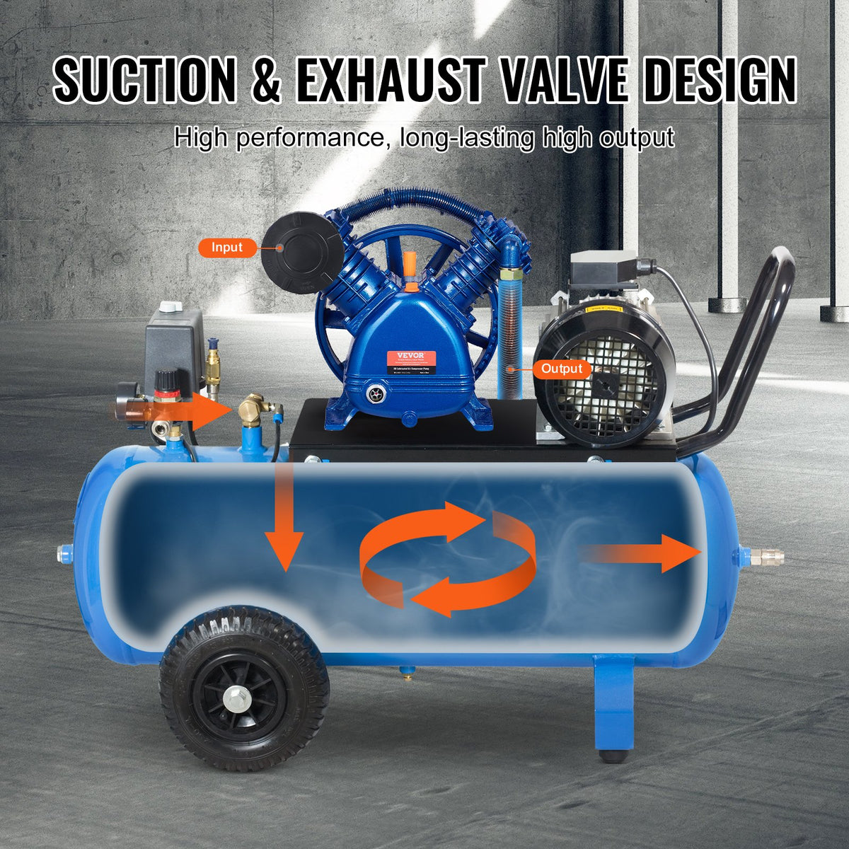 VEVOR Air Compressor Pump Head 5.5 HP, 5.75 CFM @ 90 PSI, 2 Cylinder Piston Pump