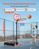 VEVOR pārnēsājams basketbola statīvs ar regulējamu augstumu 1,6–2,1 m, bērnu basketbola grozs ar neilona tīklu un riteņiem, pārnēsājams vairoga komplekts terasēm un baseina zonai - ZEMLETES.LV