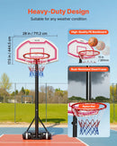 VEVOR pārnēsājams basketbola statīvs ar regulējamu augstumu 1,6–2,1 m, bērnu basketbola grozs ar neilona tīklu un riteņiem, pārnēsājams vairoga komplekts terasēm un baseina zonai - ZEMLETES.LV