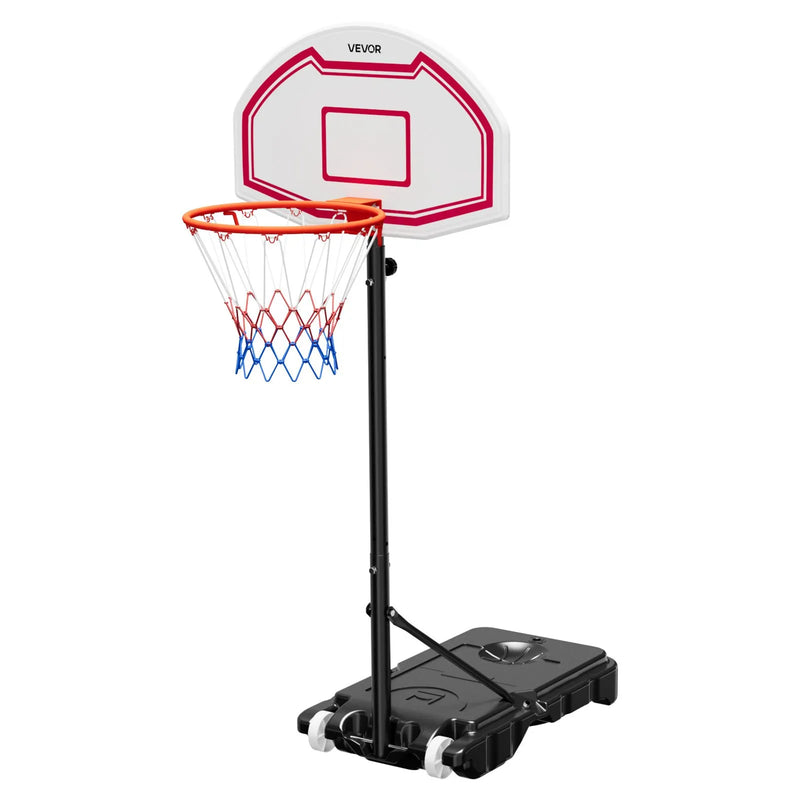 VEVOR pārnēsājams basketbola statīvs ar regulējamu augstumu 1,6–2,1 m, bērnu basketbola grozs ar neilona tīklu un riteņiem, pārnēsājams vairoga komplekts terasēm un baseina zonai - ZEMLETES.LV