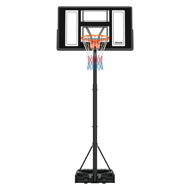 VEVOR pārvietojams basketbola statīvs ar augstuma regulēšanu 1,35–3,05 m, basketbola groza sistēma ar iebūvētiem riteņiem bērniem, pusaudžiem un pieaugušajiem piebraucamajiem ceļiem un baseina zonām - ZEMLETES.LV