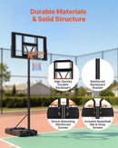 VEVOR pārvietojams basketbola statīvs ar augstuma regulēšanu 1,35–3,05 m, basketbola groza sistēma ar iebūvētiem riteņiem bērniem, pusaudžiem un pieaugušajiem piebraucamajiem ceļiem un baseina zonām - ZEMLETES.LV