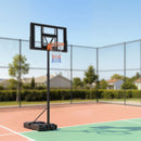 VEVOR pārvietojams basketbola statīvs ar augstuma regulēšanu 1,35–3,05 m, basketbola groza sistēma ar iebūvētiem riteņiem bērniem, pusaudžiem un pieaugušajiem piebraucamajiem ceļiem un baseina zonām - ZEMLETES.LV