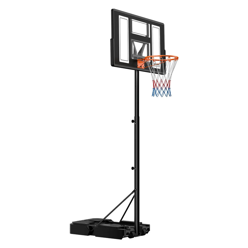 VEVOR pārvietojams basketbola statīvs ar augstuma regulēšanu 1,35–3,05 m, basketbola groza sistēma ar iebūvētiem riteņiem bērniem, pusaudžiem un pieaugušajiem piebraucamajiem ceļiem un baseina zonām - ZEMLETES.LV