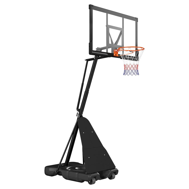 VEVOR pārvietojams basketbola statīvs ar regulējamu augstumu līdz 3,05 m, āra basketbola grozs ar 1270 mm PC vairogu bērniem un pieaugušajiem lietošanai telpās un ārā - ZEMLETES.LV