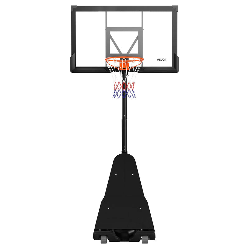 VEVOR pārvietojams basketbola statīvs ar regulējamu augstumu līdz 3,05 m, āra basketbola grozs ar 1270 mm PC vairogu bērniem un pieaugušajiem lietošanai telpās un ārā - ZEMLETES.LV