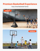 VEVOR pārvietojams basketbola statīvs ar regulējamu augstumu līdz 3,05 m, āra basketbola grozs ar 1270 mm PC vairogu bērniem un pieaugušajiem lietošanai telpās un ārā - ZEMLETES.LV