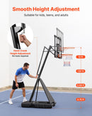 VEVOR pārvietojams basketbola statīvs ar regulējamu augstumu līdz 3,05 m, āra basketbola grozs ar 1270 mm PC vairogu bērniem un pieaugušajiem lietošanai telpās un ārā - ZEMLETES.LV