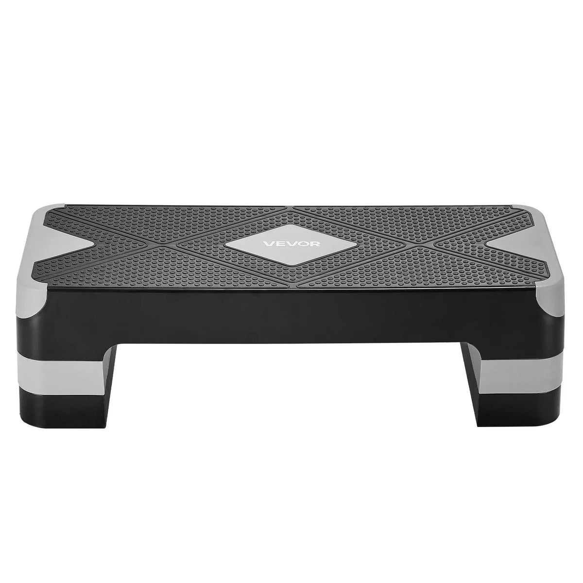 VEVOR regulējama aerobikas step platforma 71 cm ar 4 augstumiem, neslīdoša, pelēka