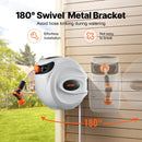 Izbīdāms dārza šļūtenes turētājs, 13 mm × 40 m, sienas stiprinājums