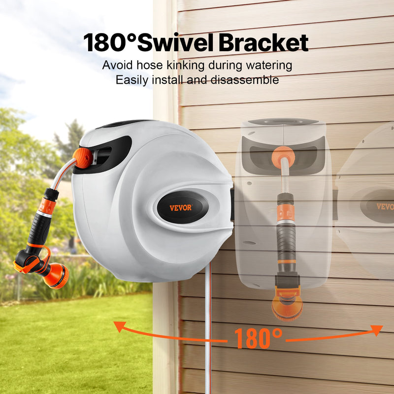 Izbīdāms dārza šļūtenes turētājs, 13 mm × 30 m, sienas stiprinājums