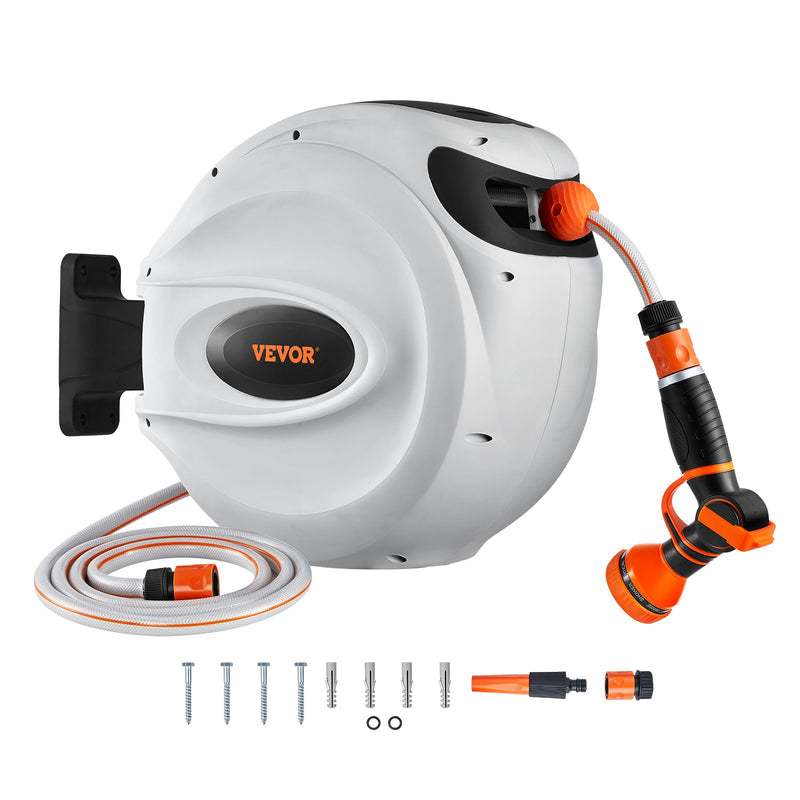 VEVOR izbīdāms dārza šļūtenes turētājs, 13 mm × 30 m, sienas stiprinājums