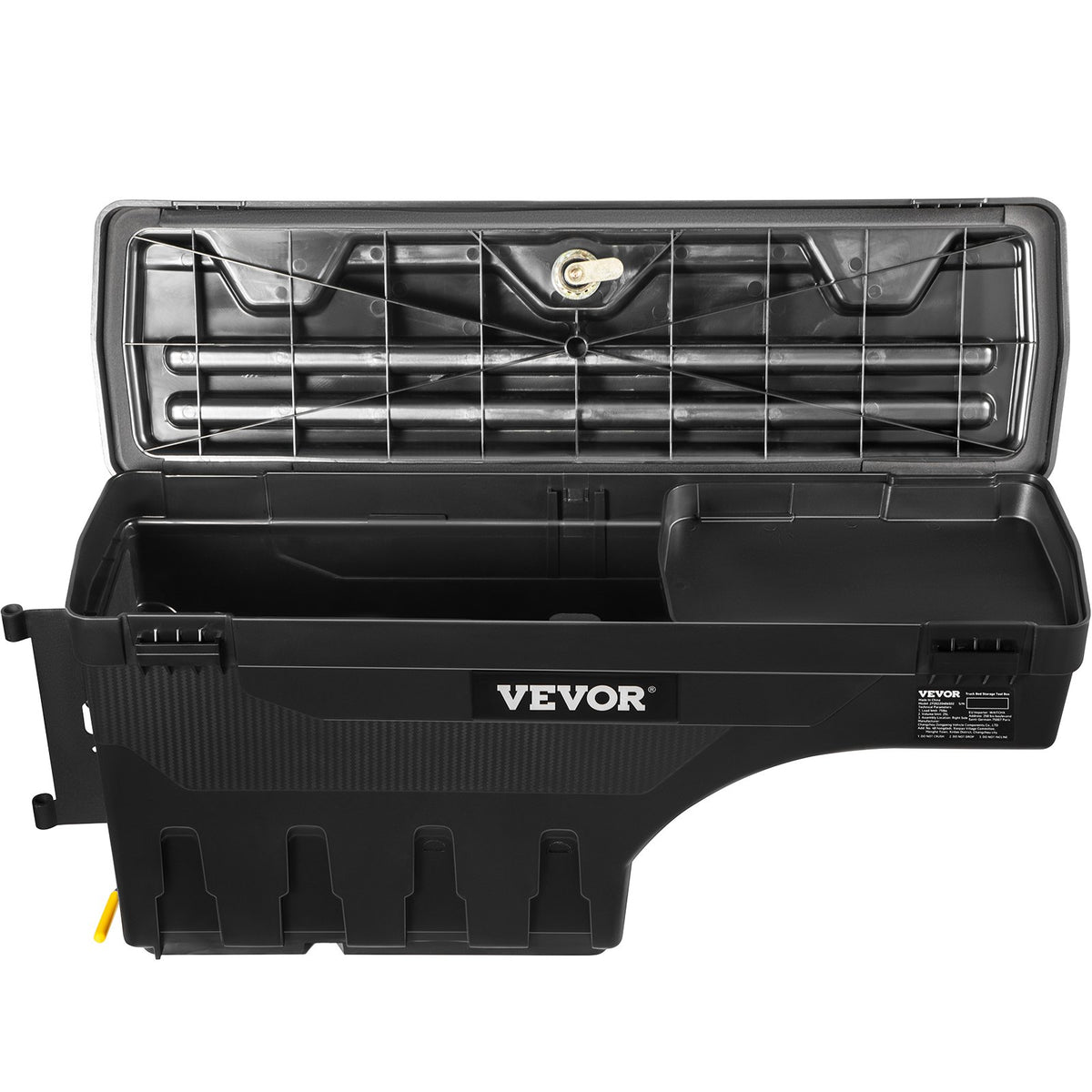VEVOR Truck Bed Storage Box, Lockable, Waterproof ABS Wheel Well Tool Box, 20 L, with Combination Padlock, Fits Toyota Tundra 2007–2021, Driver Side, Black