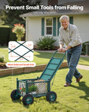 VEVOR dārza rati ar sēdekli, metāla ripojošs dārza darba sēdeklis ar riteņiem, kravnesība līdz 181 kg, pastiprinātas konstrukcijas dārza ratiņi ar sēdekli zālienam, terasei un pagalmam