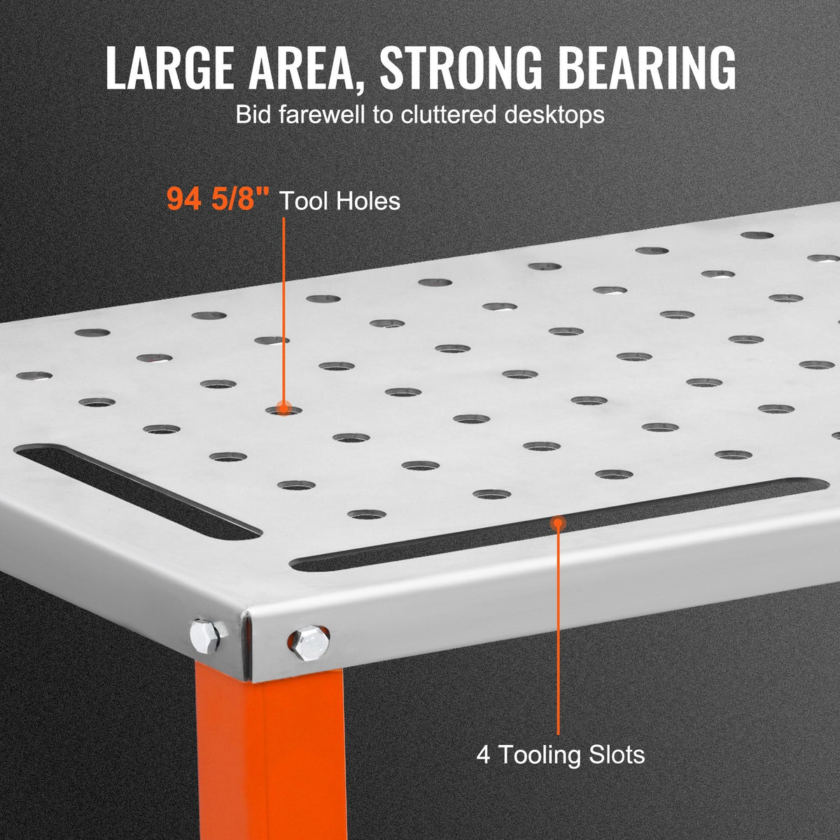 VEVOR Welding Table 91 × 46 cm, 544 kg, 2 Tiers, with Locking Wheels, 16 mm Holes