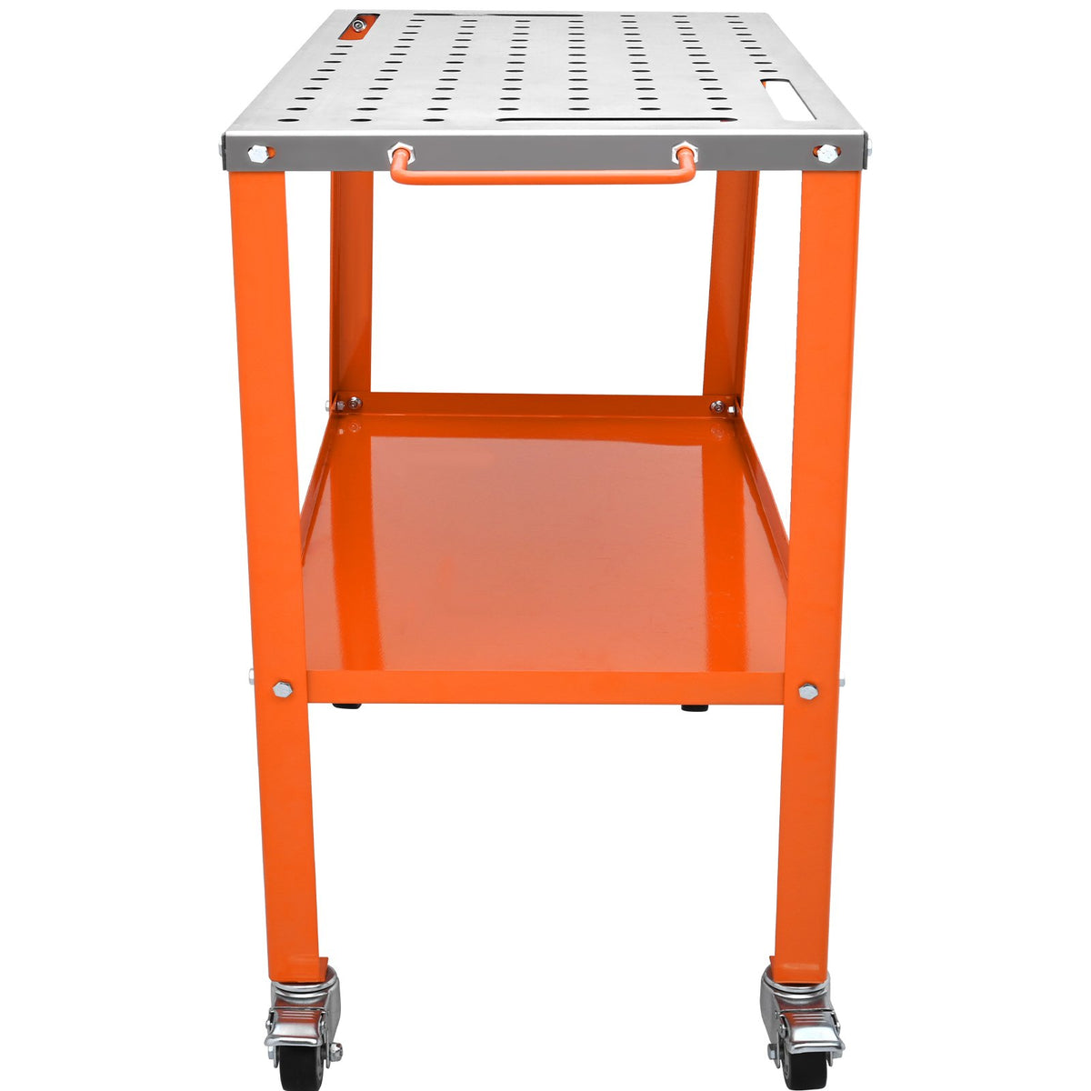 VEVOR Welding Table 91 × 46 cm, 544 kg, 2 Tiers, with Locking Wheels, 16 mm Holes