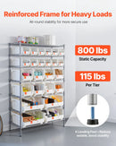 VEVOR 7 līmeņu pārvietojams uzglabāšanas statīvs ar kastēm, 24 organizatora kastes, tērauda stiepļu plauktu sistēma ar riteņiem, mobilais instrumentu un piederumu organizators garāžai, noliktavai, birojam, restorānam, klasei un virtuvei