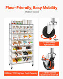 VEVOR 8 līmeņu pārvietojams uzglabāšanas statīvs ar kastēm, 26 organizatora kastes, tērauda stiepļu plauktu sistēma ar riteņiem, mobilais instrumentu un piederumu organizators garāžai, noliktavai, birojam, restorānam, klasei un virtuvei